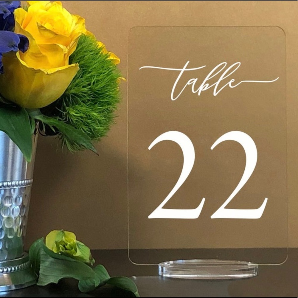 Table Number Signs 1-10